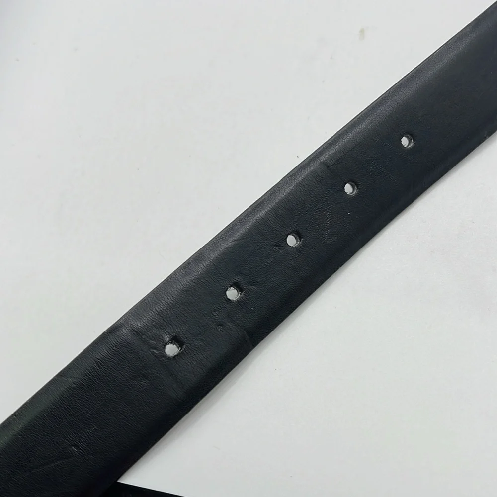 Calvin Klein Reversible Dark Brown Black Leather Belt Silver Mens Size 40